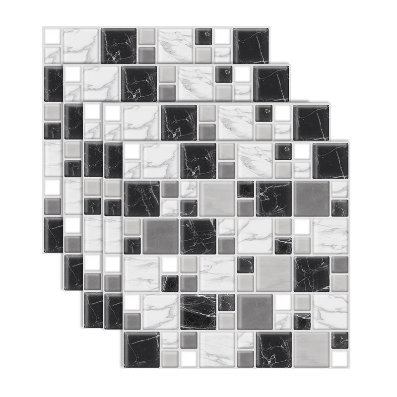 Plastic Peel and Stick Backsplash Wall Tile 3D Square Wallpaper