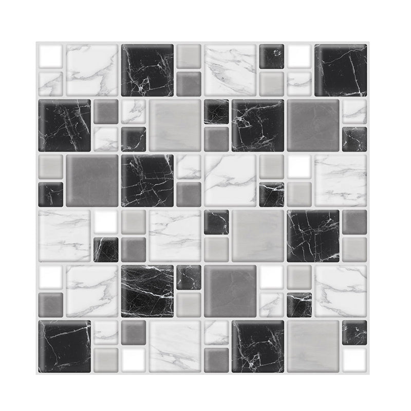 Plastic Peel and Stick Backsplash Wall Tile 3D Square Wallpaper