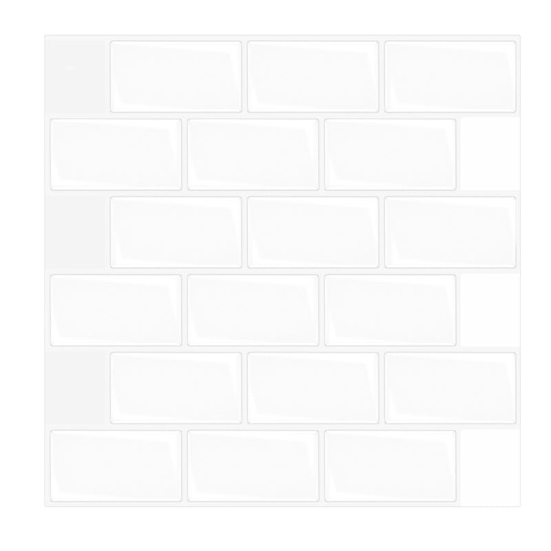 Plastic Peel and Stick Backsplash Wall Tile 3D Square Wallpaper