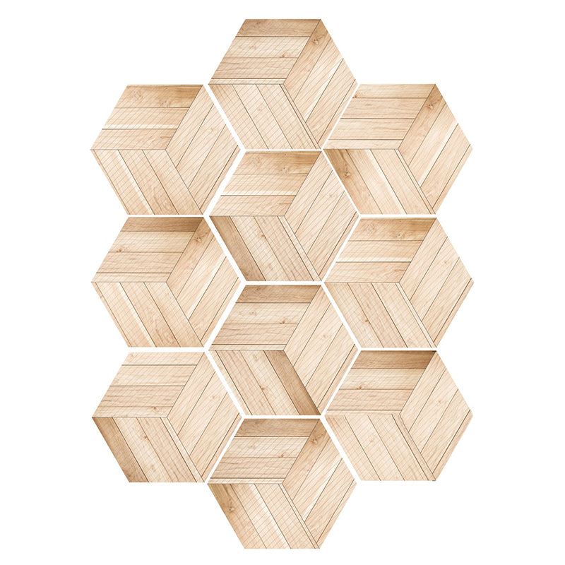 Plastic Mosaic Tile Wallpaper Hexagonal Peel and Stick Backsplash Wall Tile