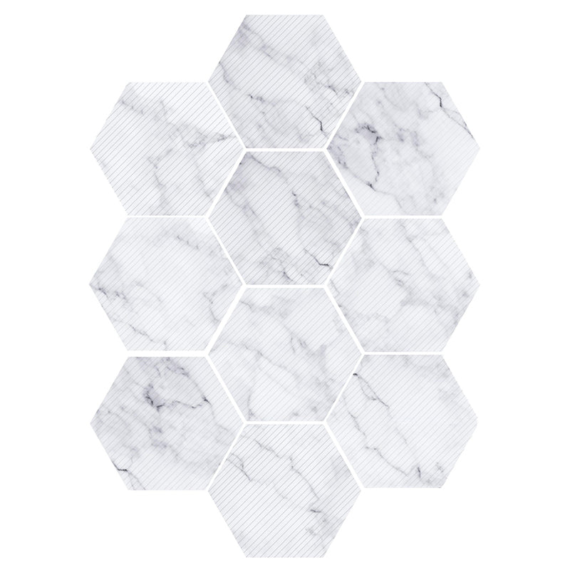 Plastic Mosaic Tile Wallpaper Hexagonal Peel and Stick Backsplash Wall Tile