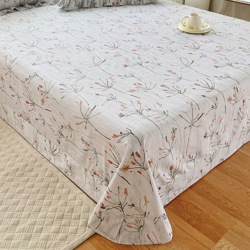 Floral Print Bed Sheet Set Modern Spring Cotton Fitted Sheet