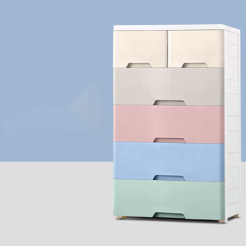 Plastic Kids Closet Nordic Style Armoire Cabinet with 6 Drawers