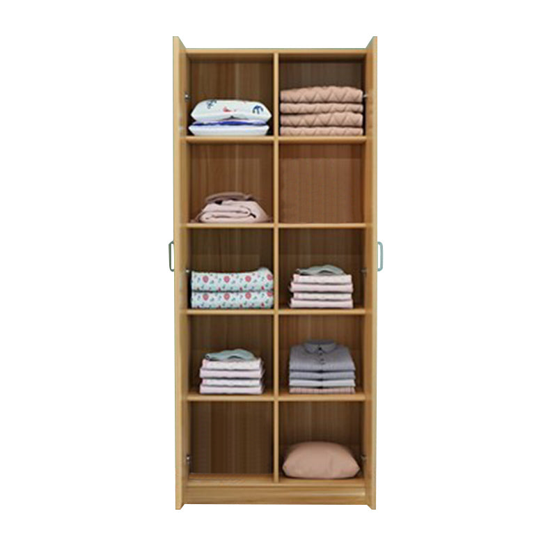 Manufactured Wood Kid's Wardrobe Modern Style Shelved Wardrobe Armoire