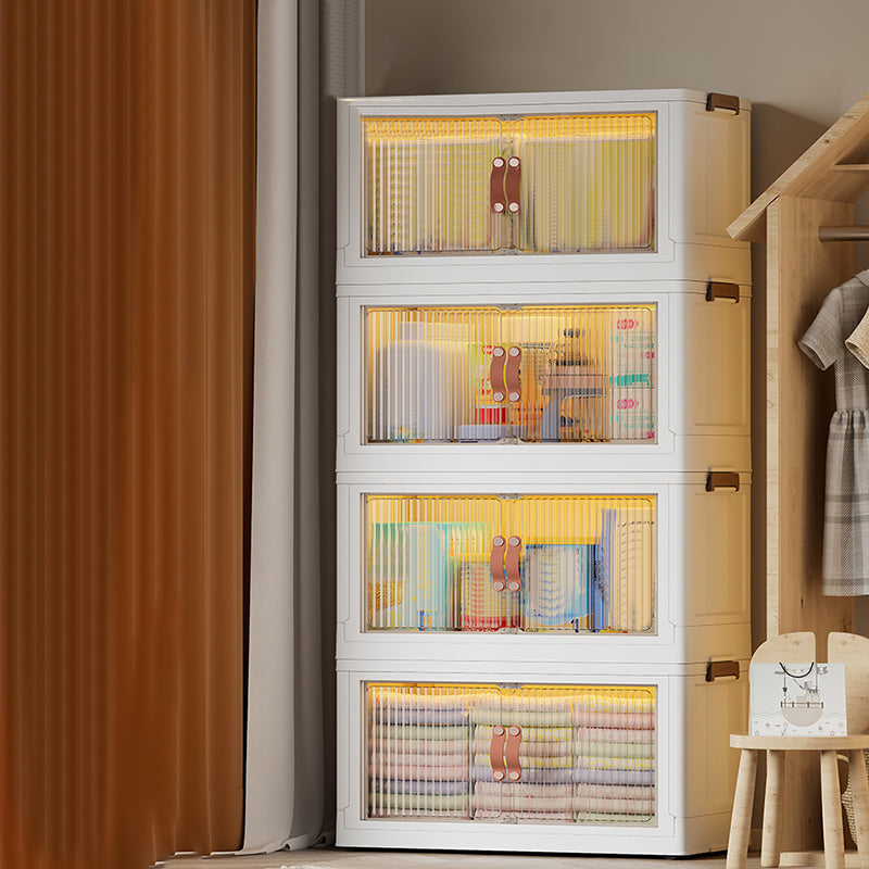 Contemporary Armoire Cabinet Plastic Kids Closet with 10 Doors