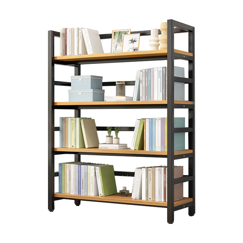 Adjustable Shelves Children's Bookshelf Steel and Wood Bookshelf in Black