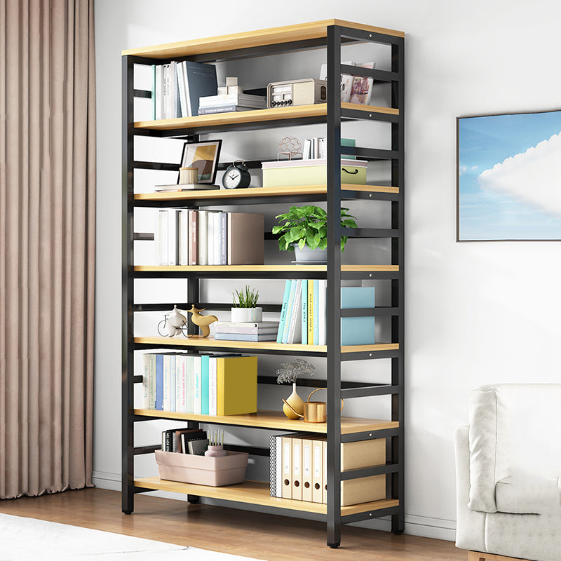 Adjustable Shelves Children's Bookshelf Steel and Wood Bookshelf in Black