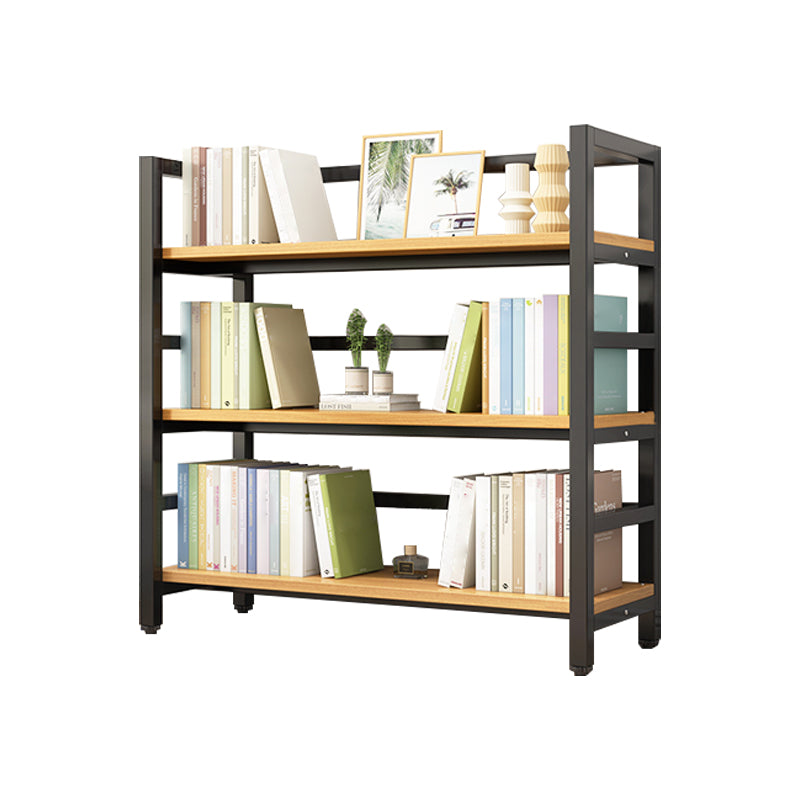 Adjustable Shelves Children's Bookshelf Steel and Wood Bookshelf in Black