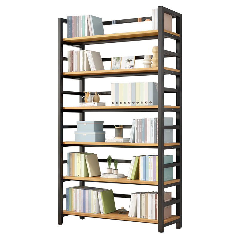 Adjustable Shelves Children's Bookshelf Steel and Wood Bookshelf in Black