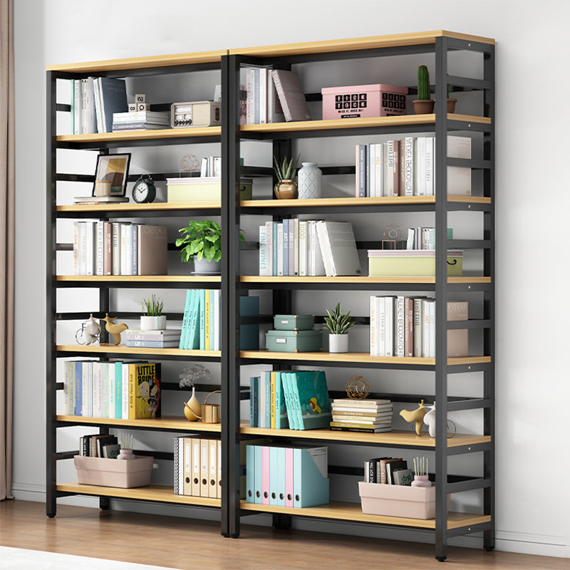 Adjustable Shelves Children's Bookshelf Steel and Wood Bookshelf in Black