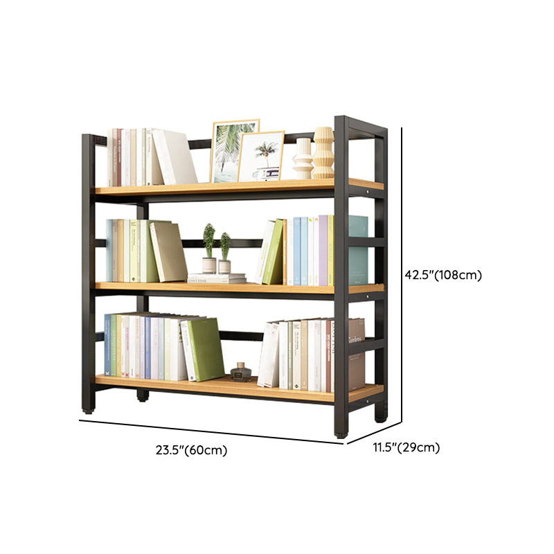 Adjustable Shelves Children's Bookshelf Steel and Wood Bookshelf in Black