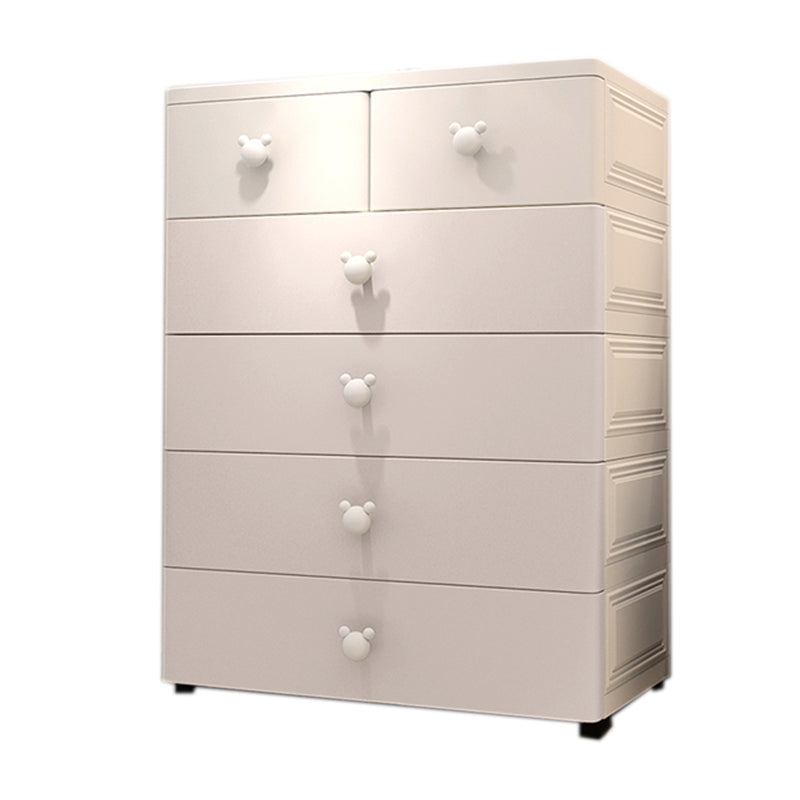 Modern Vertical Kids Dresser Set Plastic Nursery Dresser with Drawers for Home