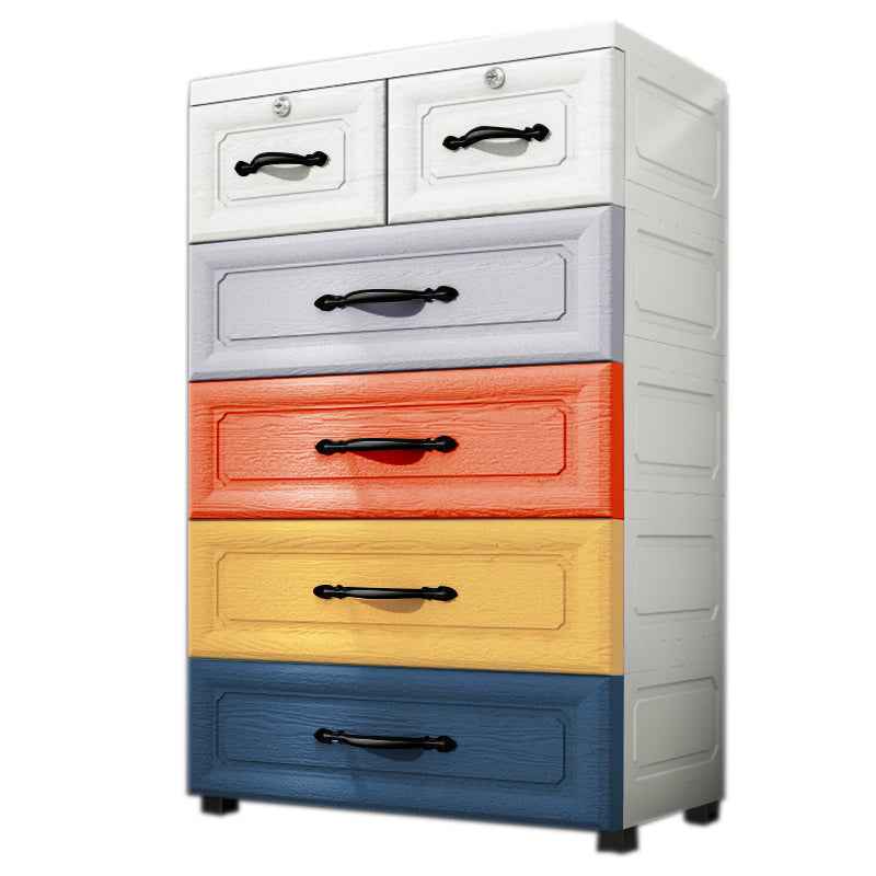 Chest Kids Nightstand Plastic Modern Nursery Dresser with 5/6 Drawers