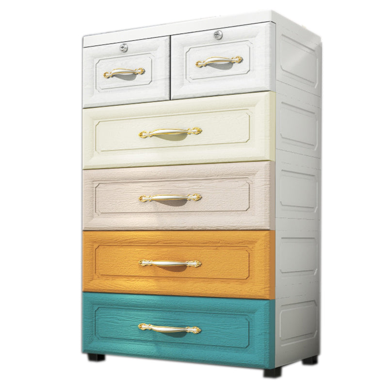 Chest Kids Nightstand Plastic Modern Nursery Dresser with 5/6 Drawers