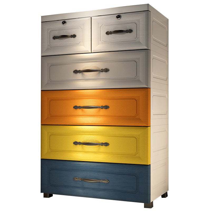 Modern Plastic Nursery Dresser Chest Kids Nightstand with 5/6 Drawers