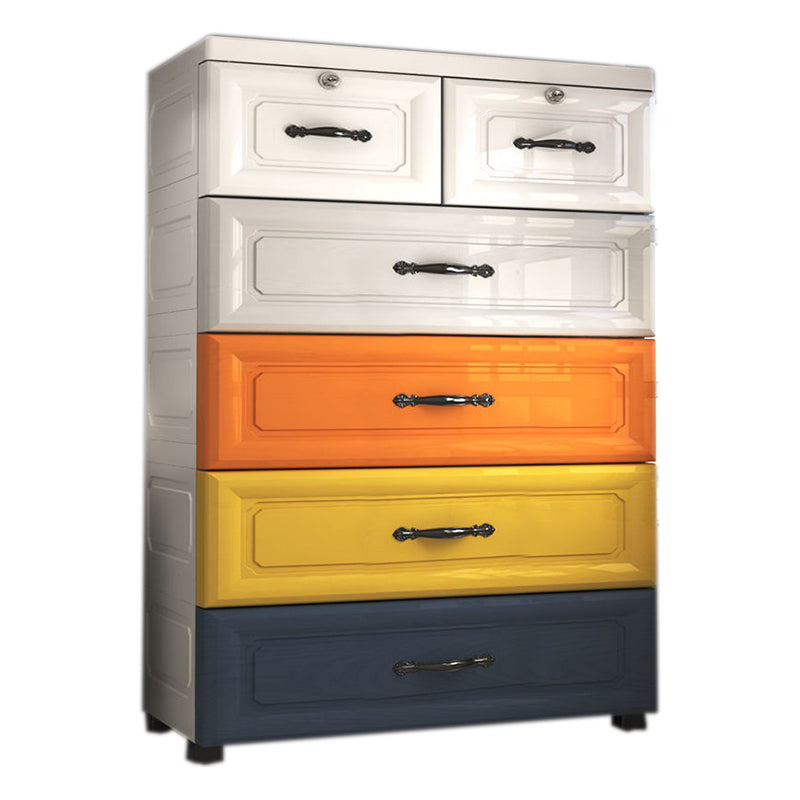 Modern Plastic Nursery Dresser Chest Kids Nightstand with 5/6 Drawers