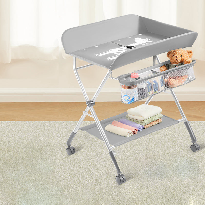 Metal Folding Changing Table Modern Baby Changing Table with Shelf