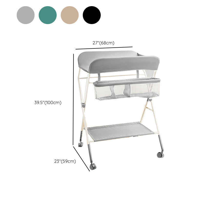 Metal Folding Changing Table Modern Baby Changing Table with Shelf