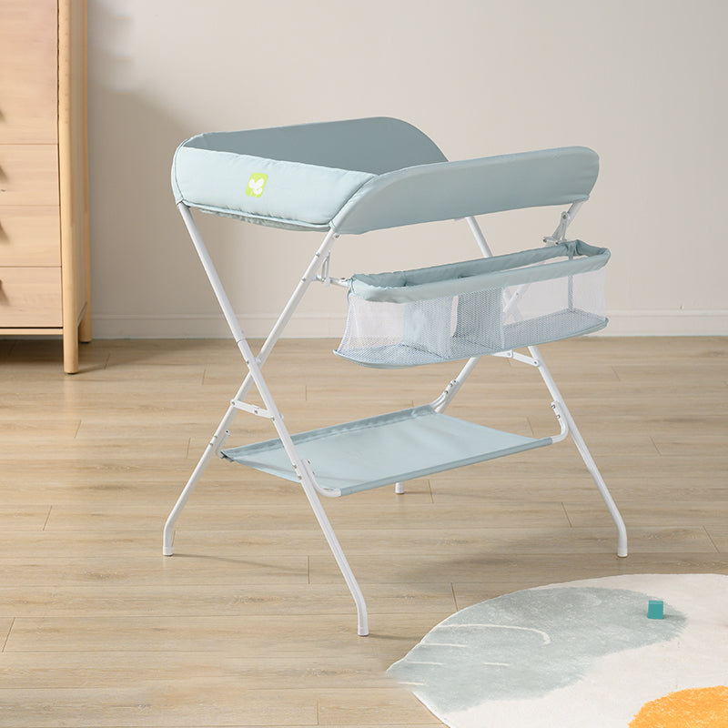 Modern Metal Baby Changing Table Green Changing Table with Safety Rails