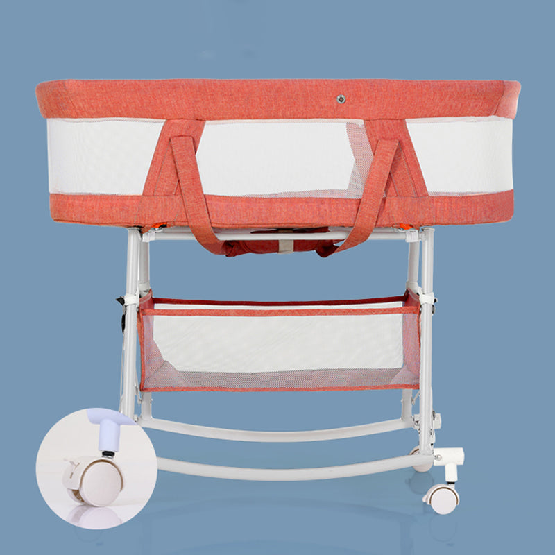 Contemporary Portable Crib Cradle Metal Bedside Bassinet With Canopy