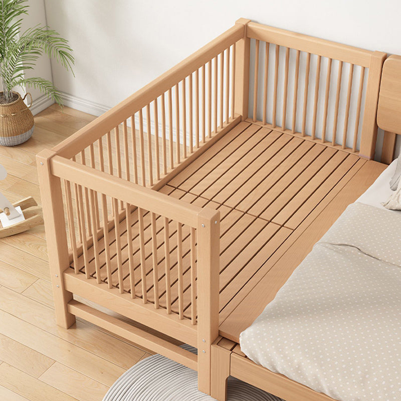 Solid Wood Nursery Bed 39.4" High Natural Convertible Baby Crib