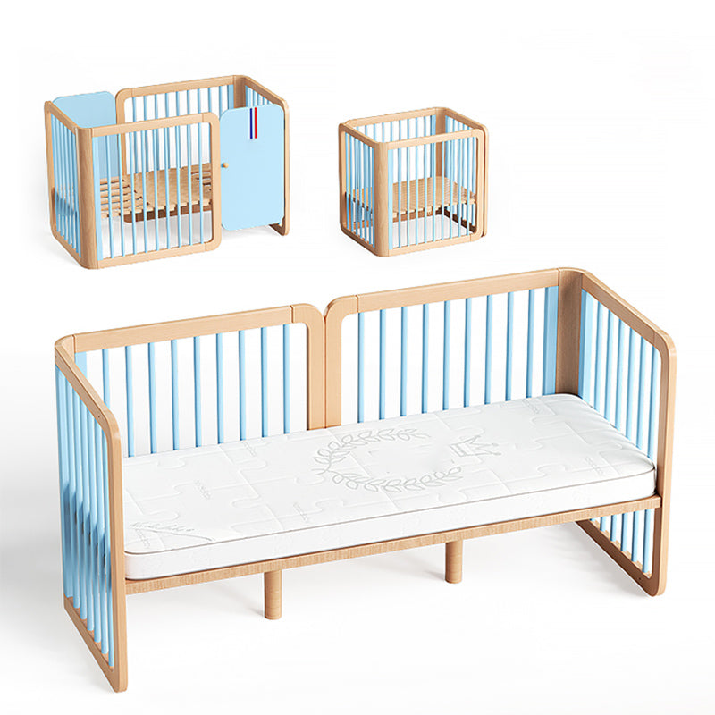 4-in-1 Folding Crib Nordic Mini Baby Crib With Mattress & Casters