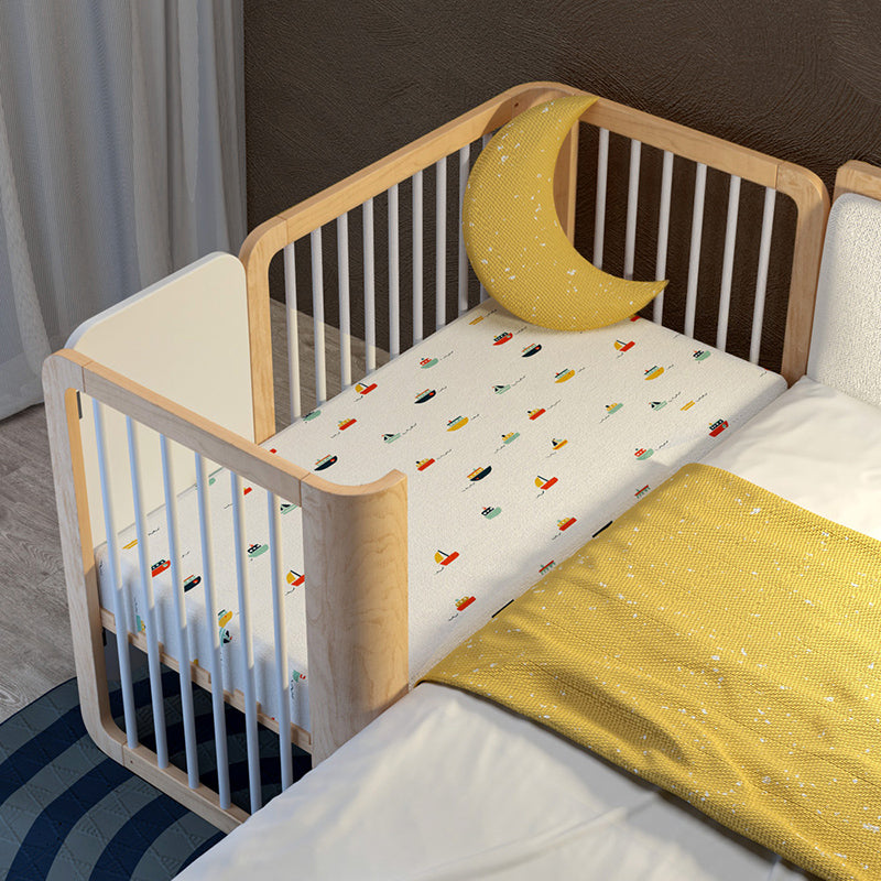 4-in-1 Folding Crib Nordic Mini Baby Crib With Mattress & Casters