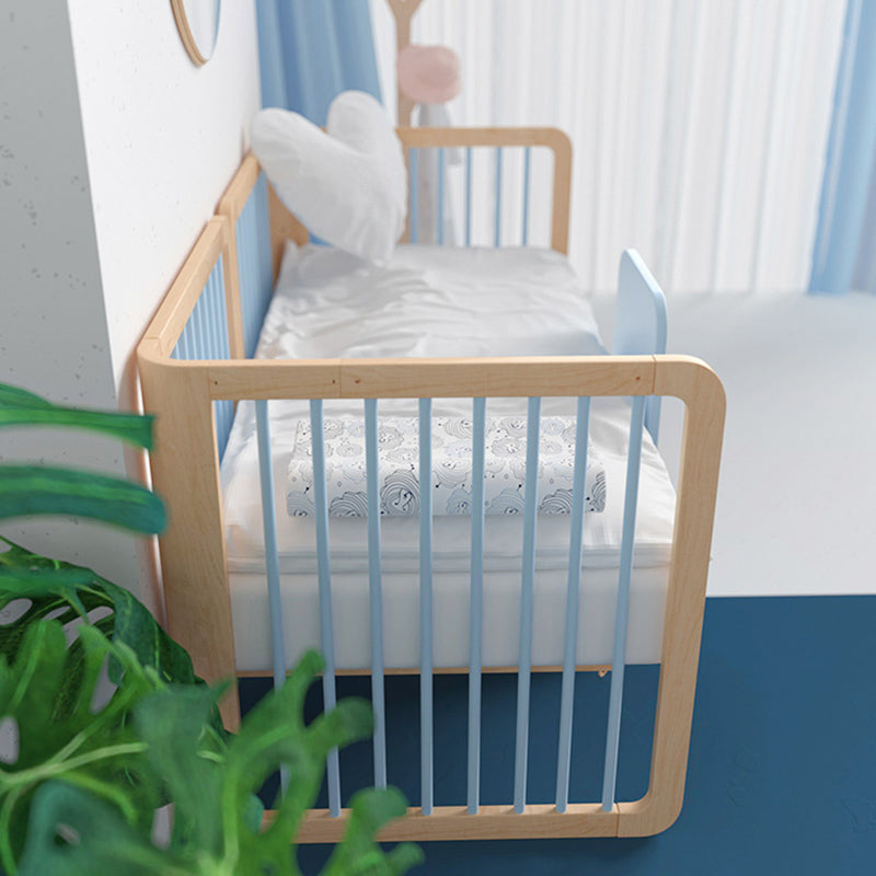 4-in-1 Folding Crib Nordic Mini Baby Crib With Mattress & Casters