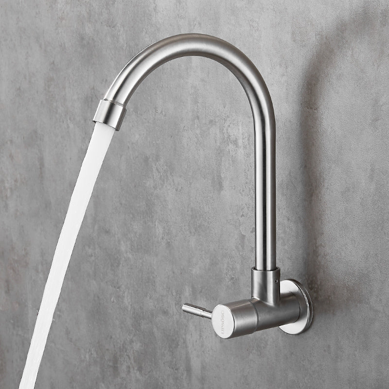 Modern Single Handle Kitchen Faucet Low Arc Wall Mounted Profile Faucet