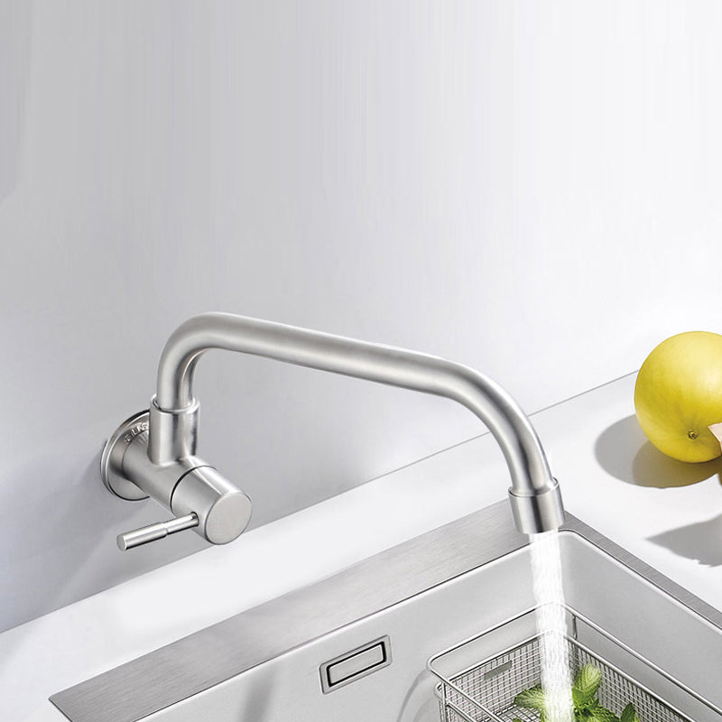 Modern Single Handle Kitchen Faucet Low Arc Wall Mounted Profile Faucet