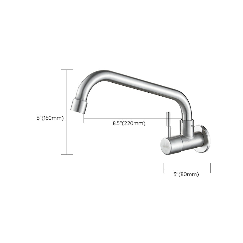 Modern Single Handle Kitchen Faucet Low Arc Wall Mounted Profile Faucet