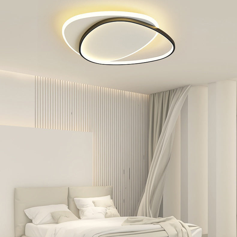 Minimalism Flush Mount Triangle Metal LED Ceiling Light Fixture for Bedroom