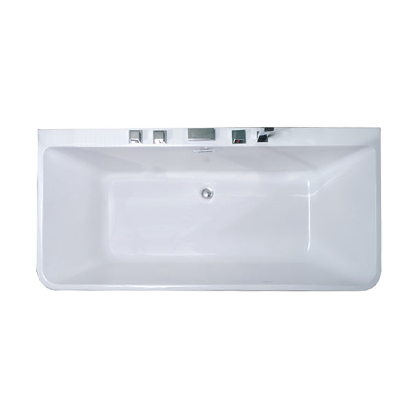 Back to Wall Rectangular Bath Antique Finish Soaking Modern Bathtub