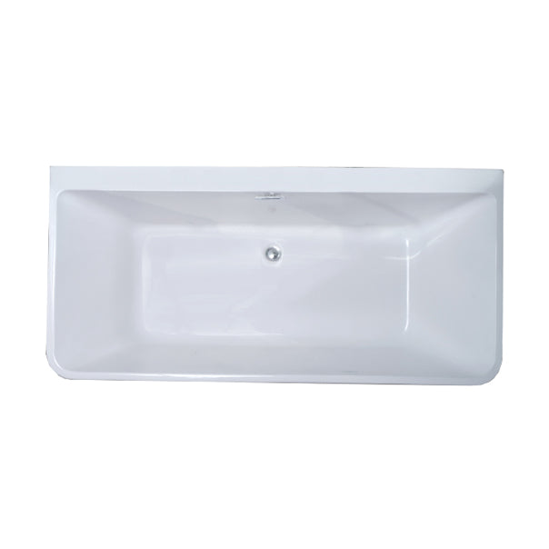 Back to Wall Rectangular Bath Antique Finish Soaking Modern Bathtub