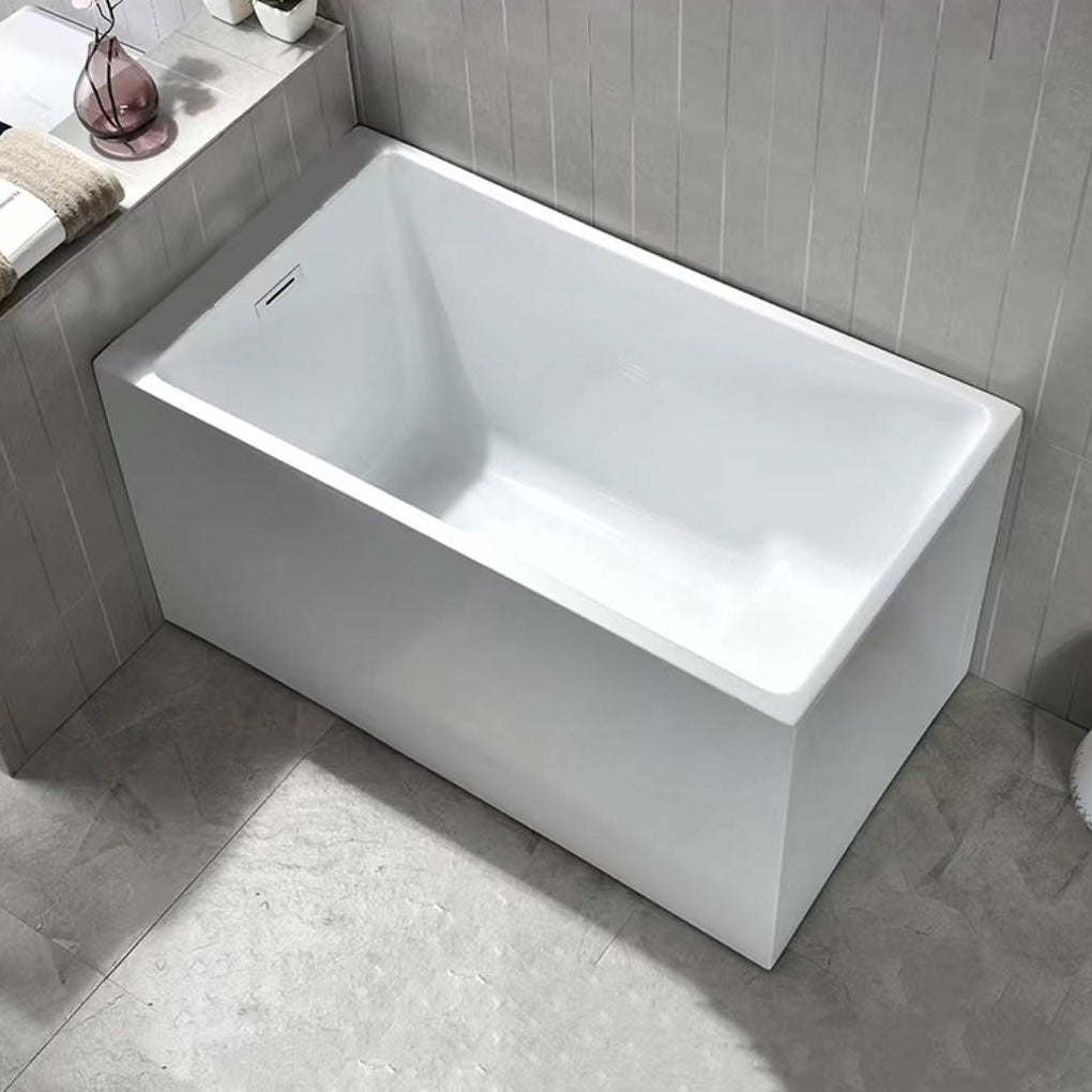 Back to Wall Bathtub Antique Finish Soaking Rectangular Modern Tub