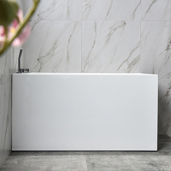 Back to Wall Bathtub Antique Finish Soaking Rectangular Modern Tub