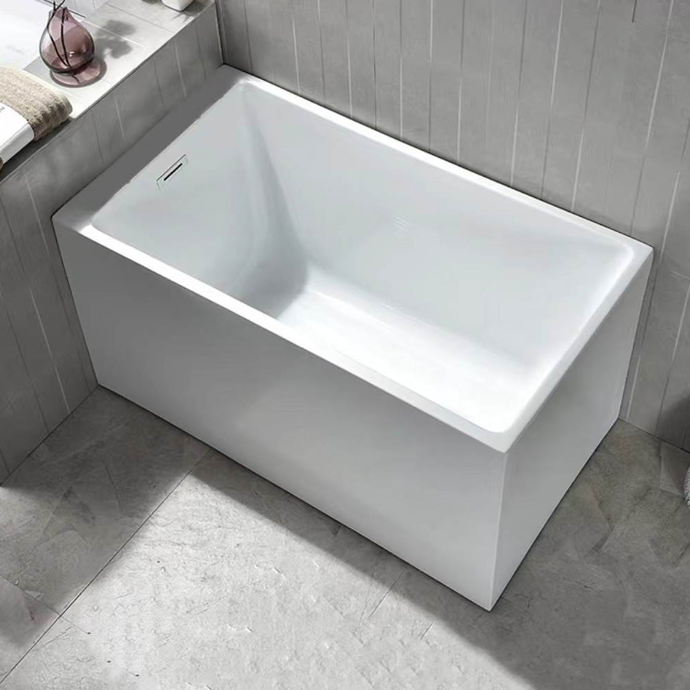 Back to Wall Bathtub Antique Finish Soaking Rectangular Modern Tub