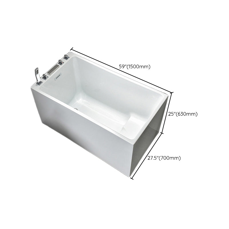 Back to Wall Bathtub Antique Finish Soaking Rectangular Modern Tub