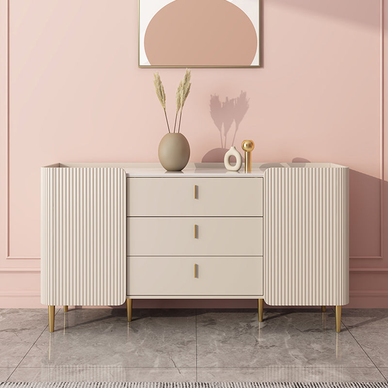 White Buffet Sideboard Dining Room Credenza with Drawers and Storage