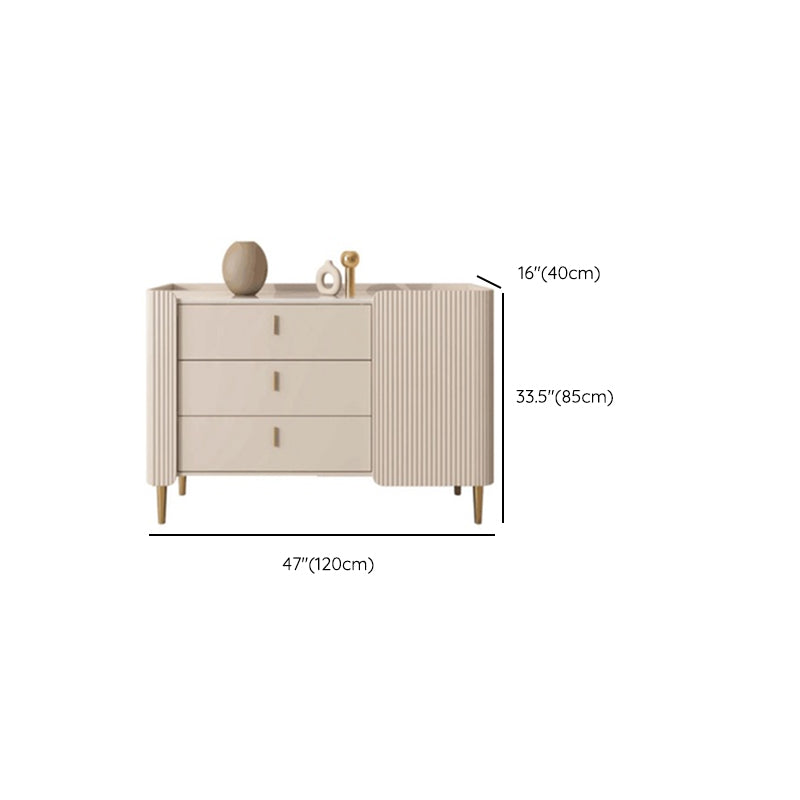 White Buffet Sideboard Dining Room Credenza with Drawers and Storage