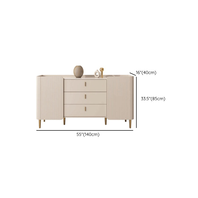 White Buffet Sideboard Dining Room Credenza with Drawers and Storage