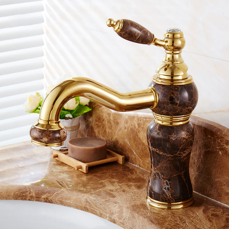 Glam Vessel Sink Faucet Lever Handle Low Arc Vessel Sink Bathroom Faucet