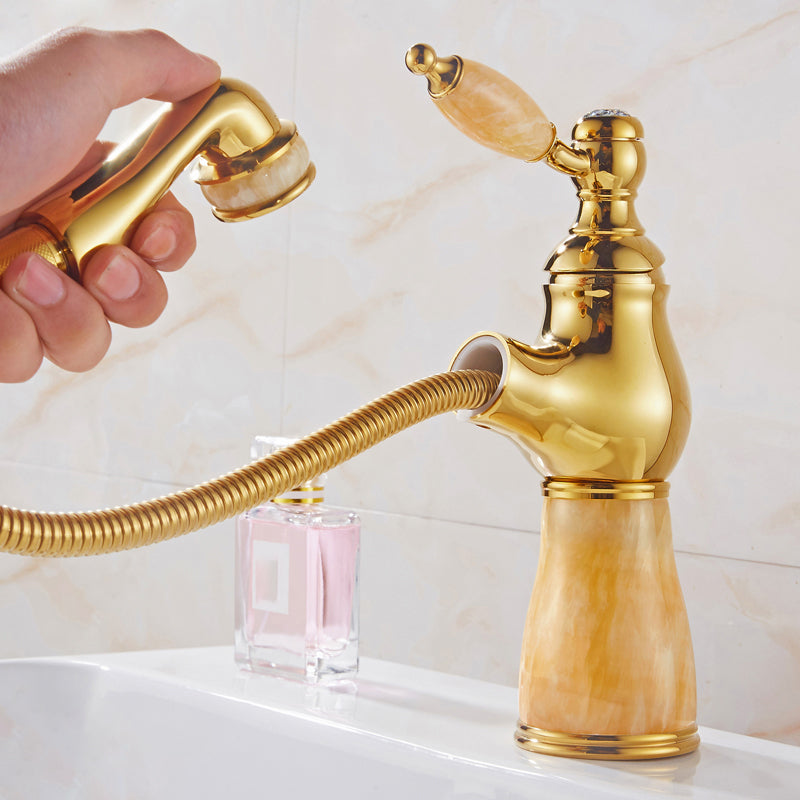 Glam Vessel Sink Faucet Lever Handle Low Arc Vessel Sink Bathroom Faucet