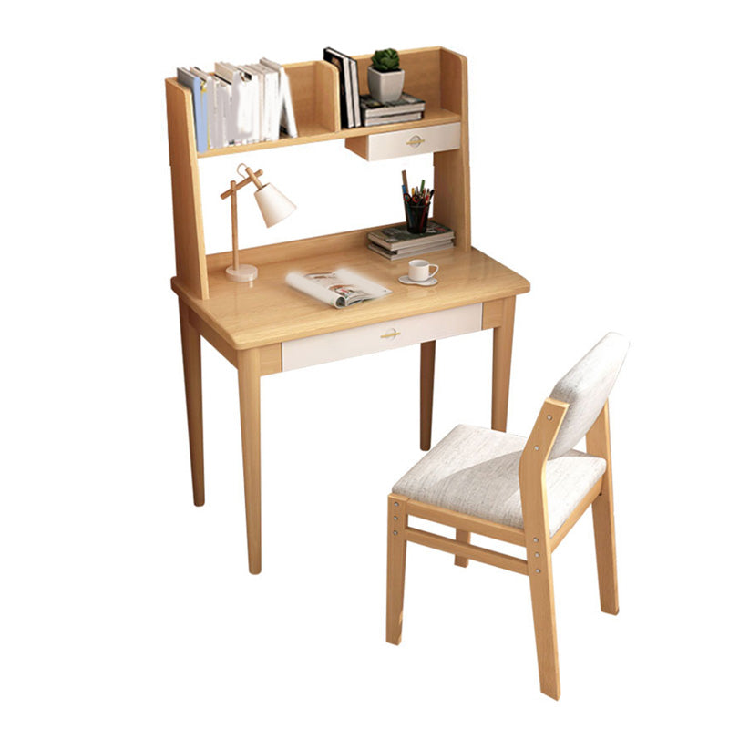 Scandinavian Home Drawing Desk Solid Wood Writing Desk with Storage Drawer