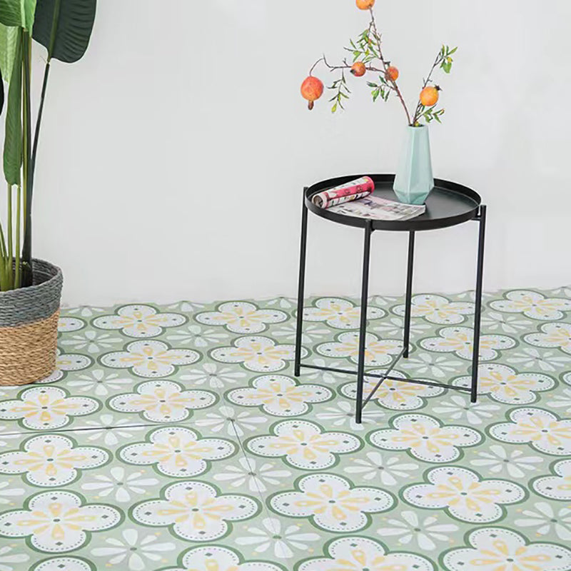 Vinyl Flooring Floral Print Square PVC Indoor Vinyl Flooring