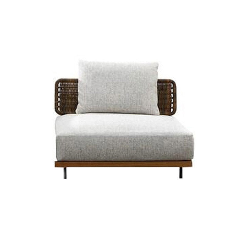 White Outdoor Patio Sofa Farmhouse Solid Wood Patio Sofa with Cushions