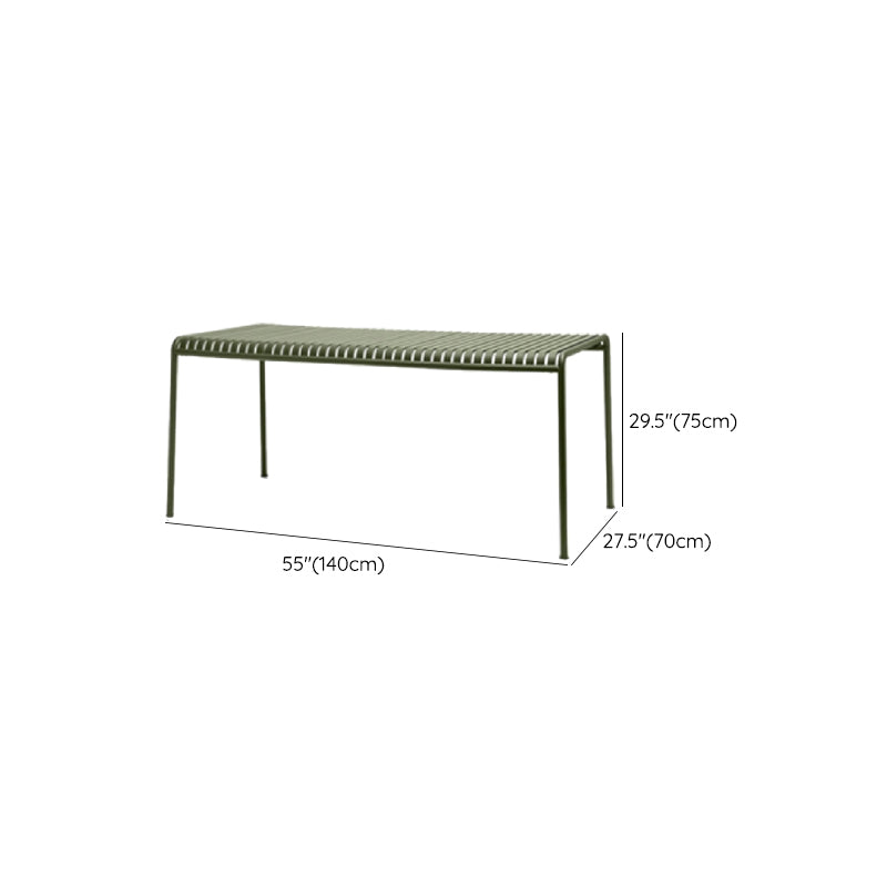 Modern Rectangle Integrated Courtyard Table Iron Outdoor Table