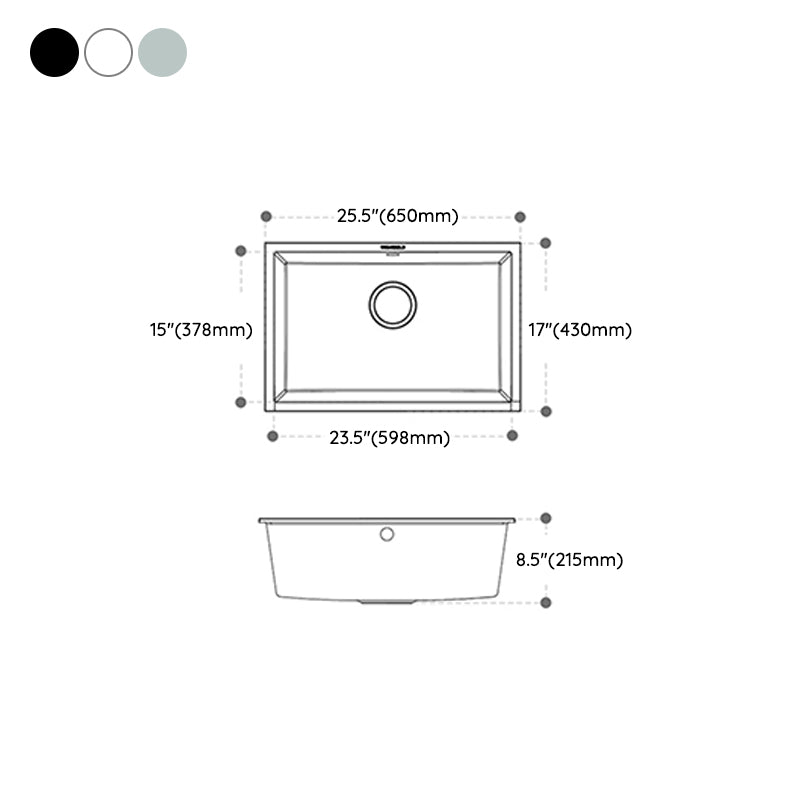 Quartz Kitchen Sink Rectangular Shape Kitchen Sink with Single Bowl