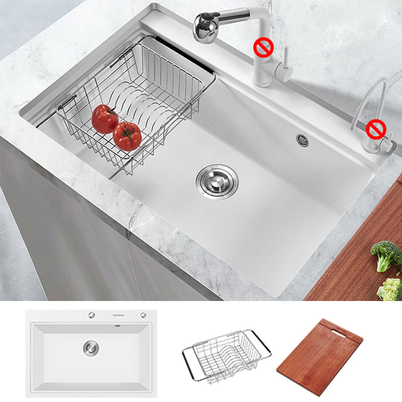 Quartz Kitchen Sink Modern Single Bowl Kitchen Sink with Strainer