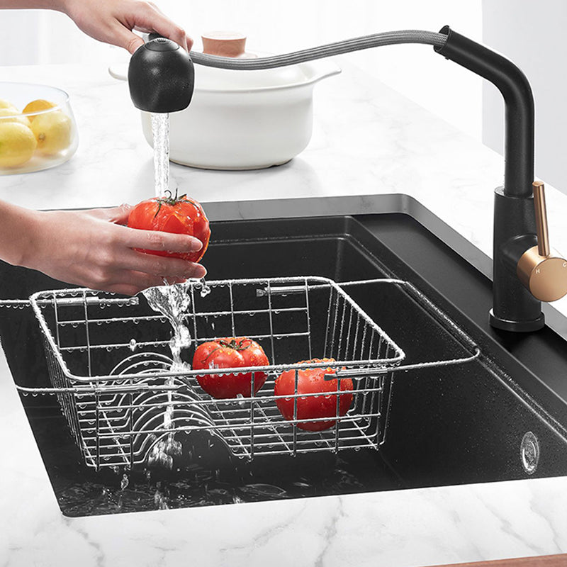 Quartz Kitchen Sink Modern Single Bowl Kitchen Sink with Strainer